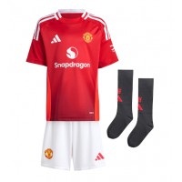 Fotbalové Dres Manchester United Alejandro Garnacho #17 Dětské Domácí 2024-25 Krátký Rukáv (+ trenýrky)